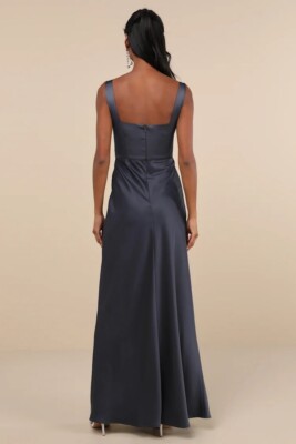 NWT Lulu's Red Carpet Romance Dark Grey Satin Square Neck Maxi Dress Formal Sz L | eBay NWT Lulu's Red Carpet Romance Dark Grey Satin Square Neck Maxi Dress Formal Sz L | eBay