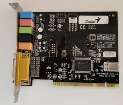 Genius Mad Dog Value 5.1 Surround Sound Maker PCI Karte SC3000 MPB-000138 Rev...