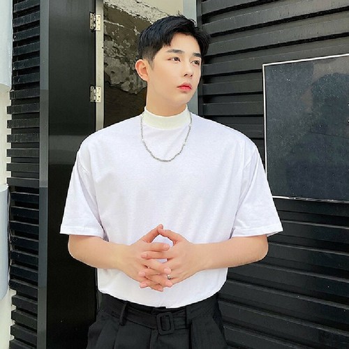 Men's High Neck Short Sleeves Loose All 