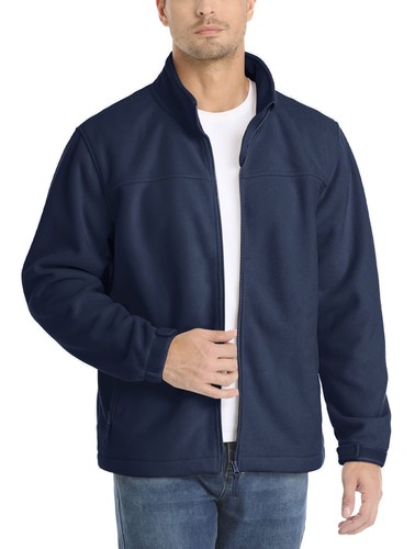 Mens Polar Fleece Jackets Lightweight Winter Thermal Coats Outdoor Zip Up Jacket - Picture 38 of 61