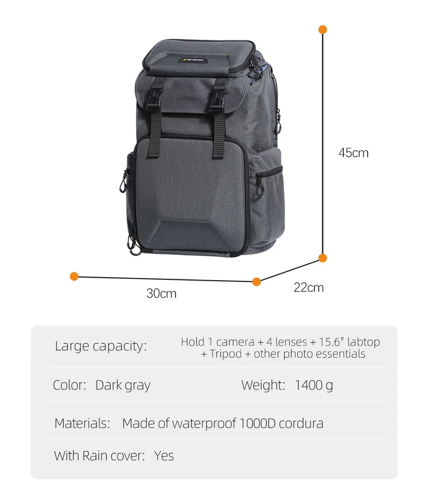 K&F Concept 25L Camera Backpack DSLR/SLR Mirrorless Hard Shell Bag Case for Sony - Image 3 of 4