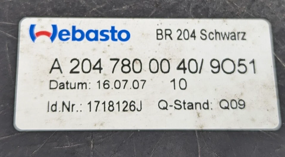 2008-2014 Mercedes-Benz W204 C300 C350 Headliner Sunroof Slide Shade OEM - Image 2 of 4