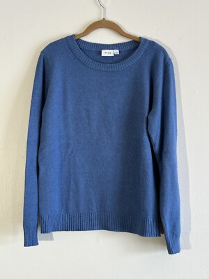 Vila Clothes Sweater Women s L Pullover Blue