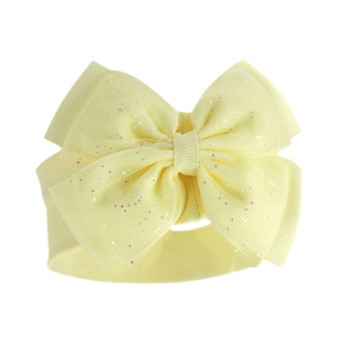 Baby Girls Headband Hairband Glitter Bow Sparkle Shiny Knot Elastic Soft Touch - Picture 35 of 83