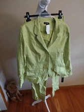 Mikane  Lime Green Blazer Set Jacket Pants. New W Tags - Size 12 Lime 💚🍏💚💚🍏