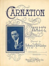 Carnation Waltz Piano Solo Sheet Music 1921 Anthony Fraustino Self-published