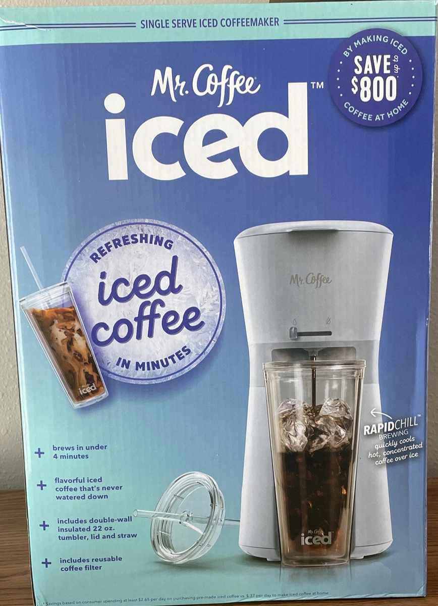 Mr. Coffee Iced Coffee Tumbler, 22 Oz., with Lid and Straw, Clear