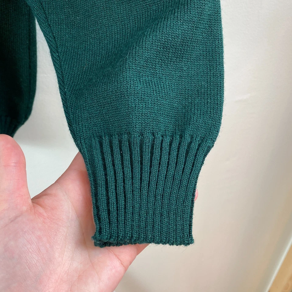 Suéter tejido de lana Paul & Shark Yachting vintage parche en el codo de cabina verde para hombre L Foto 3 de 4