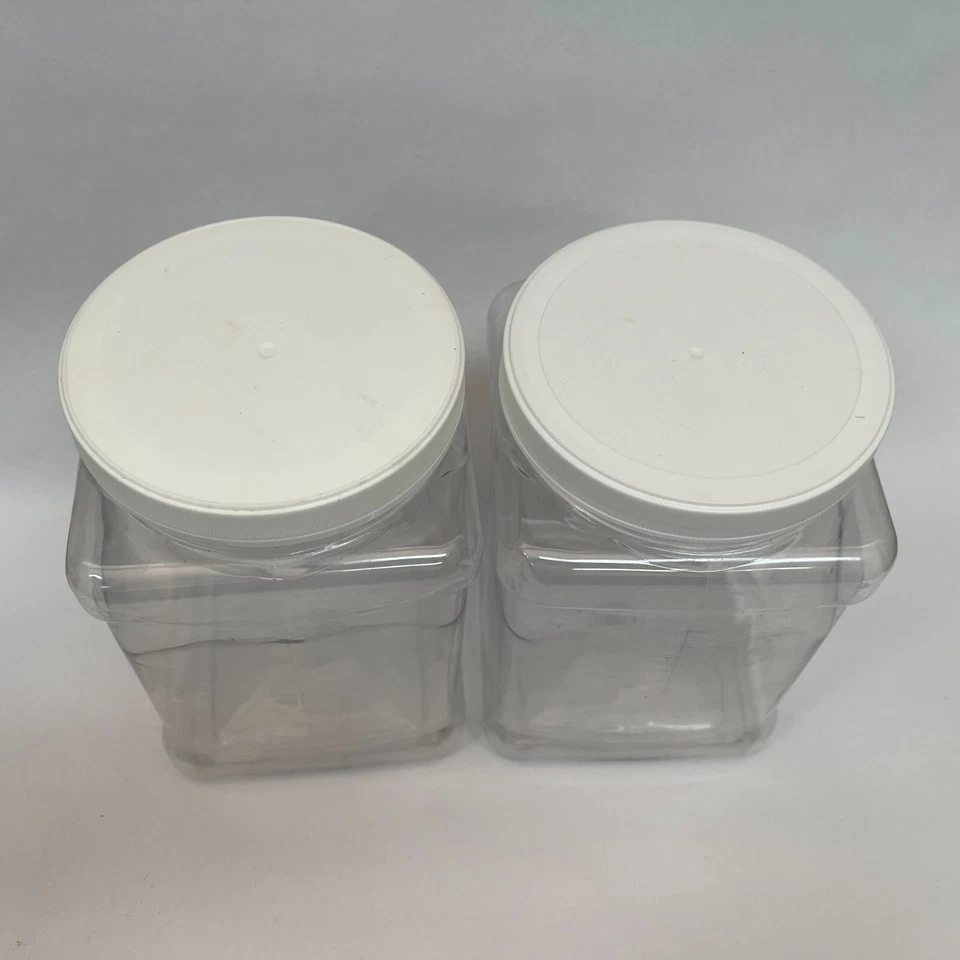 Empty Plastic Container Jar 30 oz. Clear White Cap Lot of 2 - Image 2 of 4