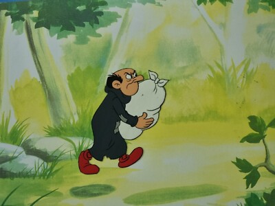 Hanna Barbera Gargamel Original 80er TV SCHLÜMPFE Animation Kunstproduktion Cel #101