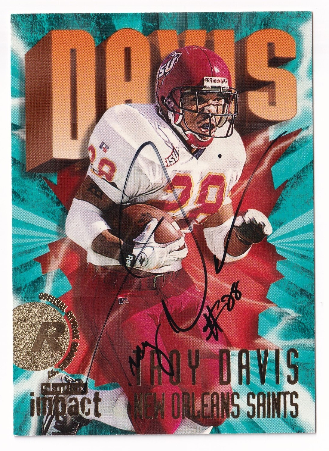 1997 SkyBox Impact #217 Troy Davis RC