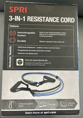 SPRI 3-IN-1 Resistance Tubes Medium Heavy Ultra Heavy Workout Sport Bands - Picture 2 of 5