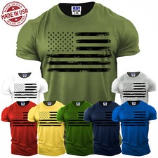 USA Distressed Flag American Men T Shirt Patriotic Funny Gift Tee S -3XL