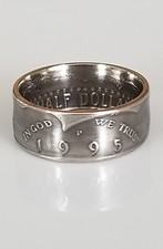 1995 JFK Half Dollar Coin Ring  Kennedy Coin Ring  Coin Jewelry  Unique Gift