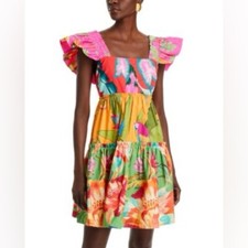 NWT FARM Rio Foliage Mix Mini Dress XS