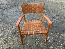 POLTRONA DI DESIGNER DEGLI ANNI 50/60 IN LEGNO E RATTAN