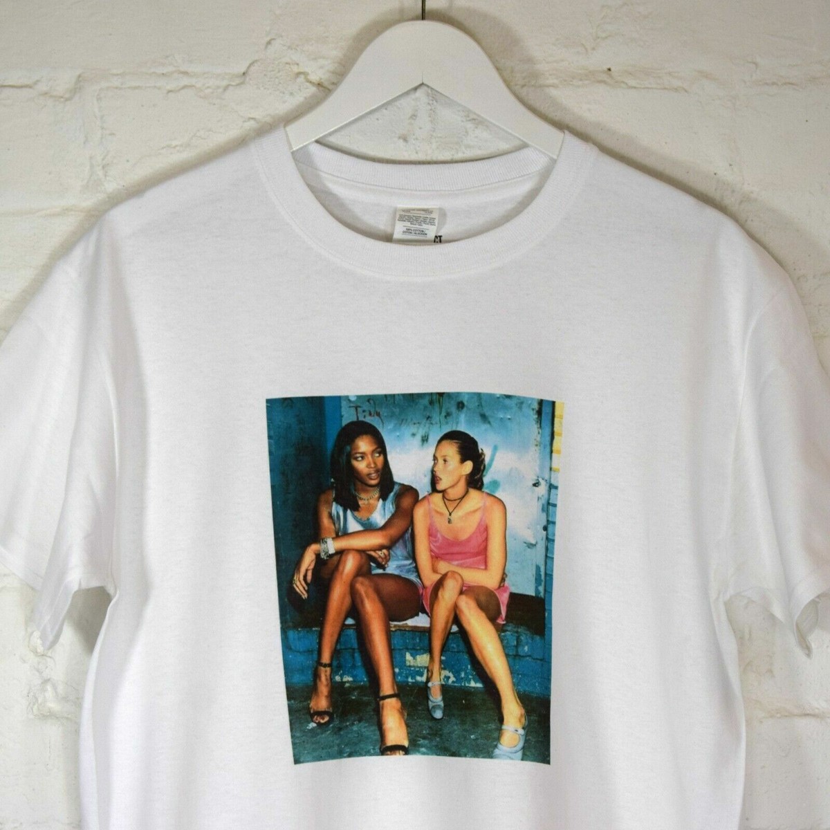 ケイト・モス ナオミ・キャンベル Tシャツ (古着) Naomi Campbell & Kate Moss Classic Vintage Retro Whith Tee T-Shirt
