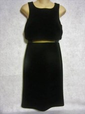 JESSICA SIMPSON LITTLE BLACK DRESS Sz 2 Cocktail MESH MIDRIFF Holiday PARTY