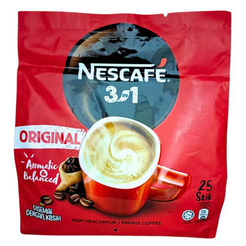 NESCAFE 3 in 1 Original Instant Coffee 18g x 25 sticks in a bag Ship from US