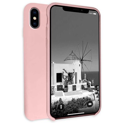 Silicone Protective Case Cover Microfibre Microfiber Lining Pink for iPhone X #1