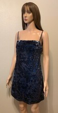 Lulus Midnight Blue Velvet and Sequins Strappy Dress Size M