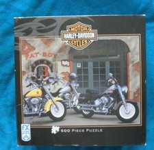 500 pc Jigsaw Puzzle, Harley Davidson Fat Boy, FX Schmid, Scott Jacobs