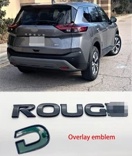 Gloss Black Overlay emblem Fit 2021 -2023 Nissan Rear Tailgate Rogue Emblem