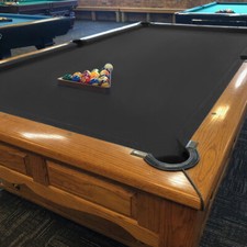 Black 7ft Pool Table Cloth - Pre-Cut Worsted Billiard Felt w/ Rail Speed