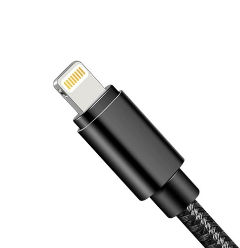 Braided USB Charger Cable iPhone 8 X 11 12 13 14 Plus Pro iPad Data Sync Black - Picture 3 of 5