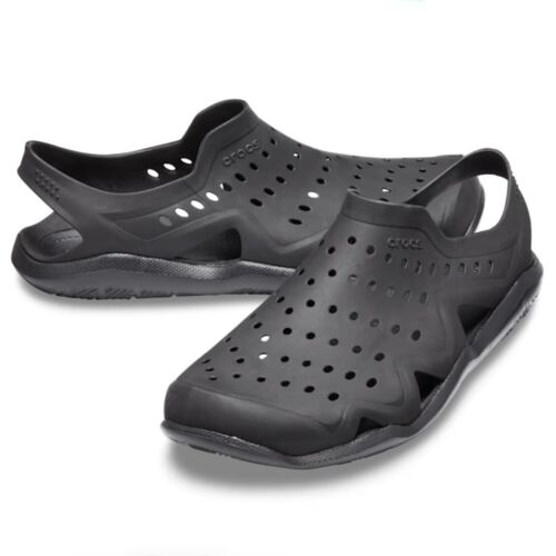 Crocs Swiftwater Wave Black Iconic Slip On Sandals Water Shoes Mens Size 9 NEW - Picture 1 of 6