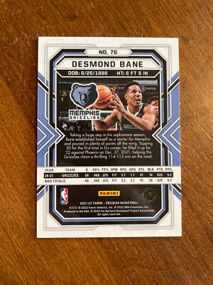 2021-22 obsidian desmond bane auto rc