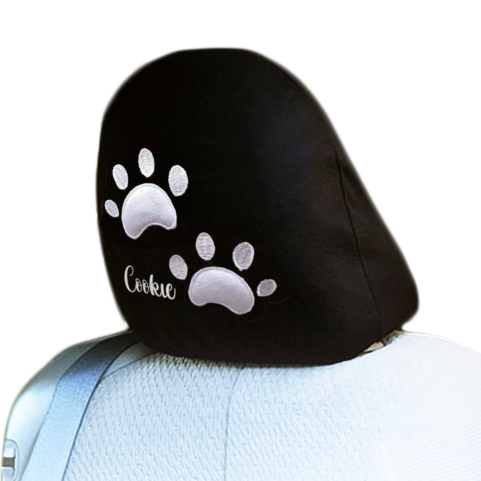 Custom Animal Paw Print Car Seat Headrest Cover - Personalized Gift-image
