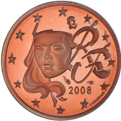 1181238] France, 2 Euro Cent, 2008, Paris, Proof / BE, MS, Copper