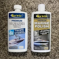 Lot Of 2 Star Brite Premium Boat Cleaner Wax & Marine Polish PTEF 85732 89632