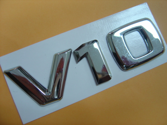 Two Sets * V10 * Chrome Emblem Badges For BMW M5 M6 Audi R8 Porsche GT ...