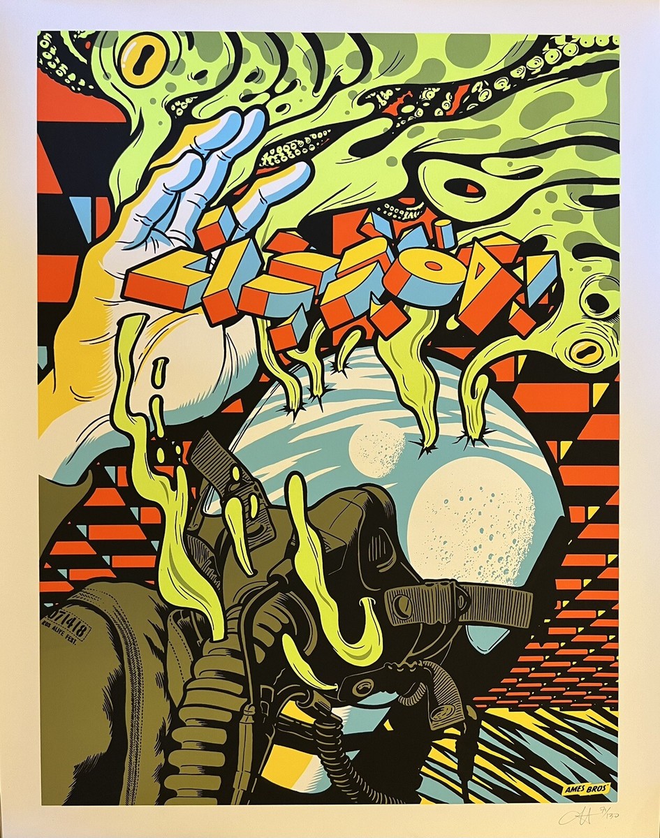 PEARL JAM VERY RARE AP AUTOGRAPH CONCERT POSTER LISBON PORTUGAL