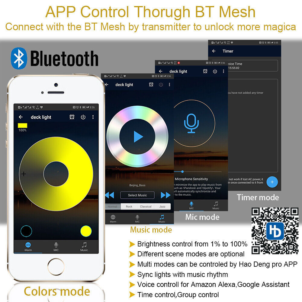 19/30/31/45/61mm WIFI / Bluetooth 12V LED Stair Step Plinth Decking