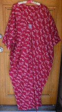 Handmade Ladies Size Plus One Size Red Floral Print S/S Long Dress