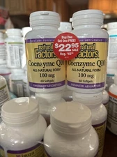 Natural Factors Coenzyme Q10 All Natural Form 100 mg 60 Softgels