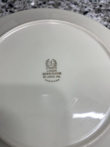 Piatto insalata vintage Lenox fiori del mattino 8-1/8" con fiori e bordo oro - Foto 4 di 4