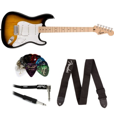 Squier Sonic Stratocaster Electric Guitar 2-Color Sunburst Kit