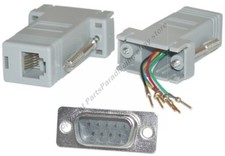Lot200 DB9pin Male RJ12/RJ11 Jack Modular Adapter 6P6C 6wire Aux/Phone/Telephone