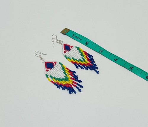 Seed Bead Necklace Earring Boho American Style Native Tribal Handmade - Knot4u - Afbeelding 3 van 8