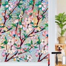 Rainbow Window Privacy Film Decorative Window Sticker,Static Stained Glass Cling