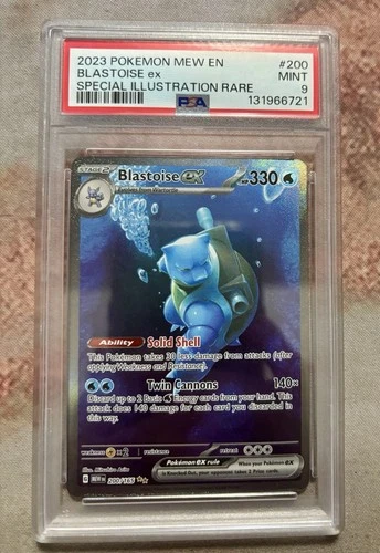 Pokémon TCG Blastoise EX Full Art Special Illustration Rare Card #200/165 PSA 9