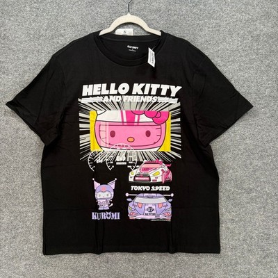 Hello Kitty Kuromi Sanrio Tshirt Womens XL Black Tokyo Speed Racing Graphic NEW