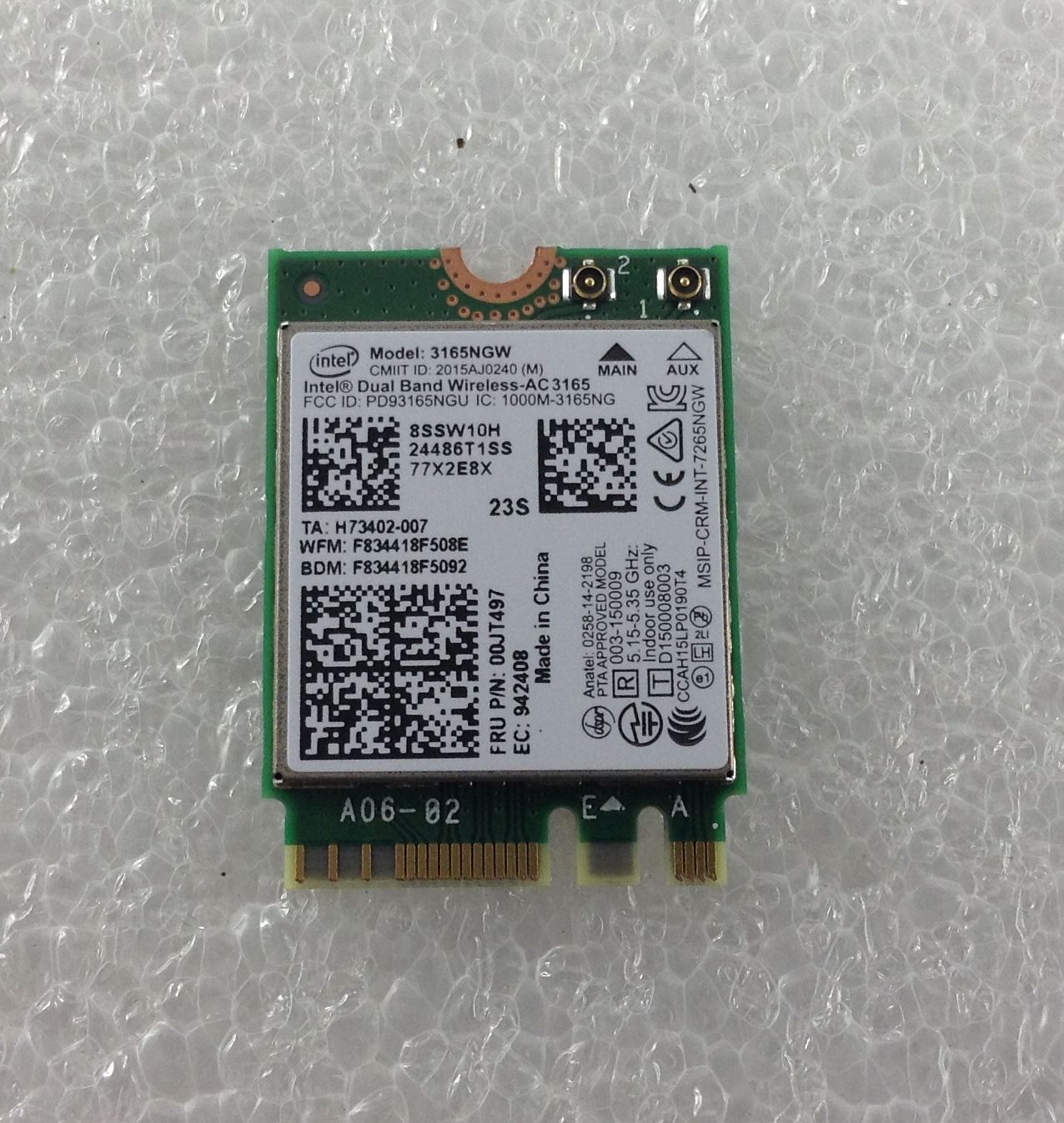 Lenovo Ideapad 320 15IAP 15.6 Wifi Wi-Fi WLAN Wireless Card Mini PCI-E 3165NGW