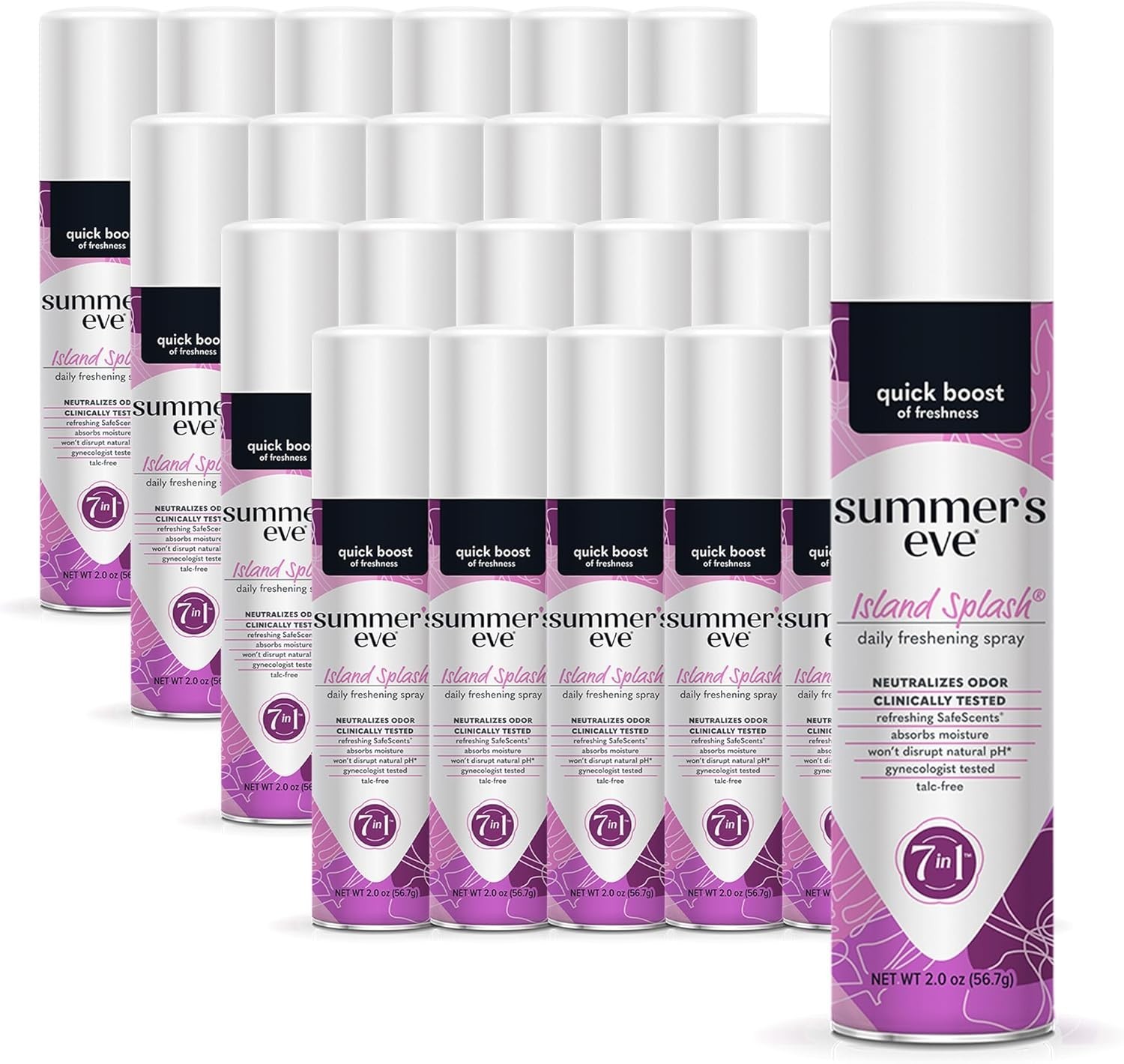 Daily Refreshing Feminine Spray 24pk Island Splash 2oz Hypoallergenic