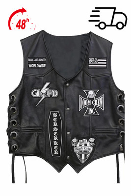 CUS TOM LEATHER JACKET VEST WITHOUT PATCHES