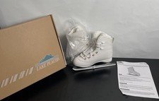 Lake Placid Everest Womens Figure Ice Skates White Gold Luxury Size 9 New Box